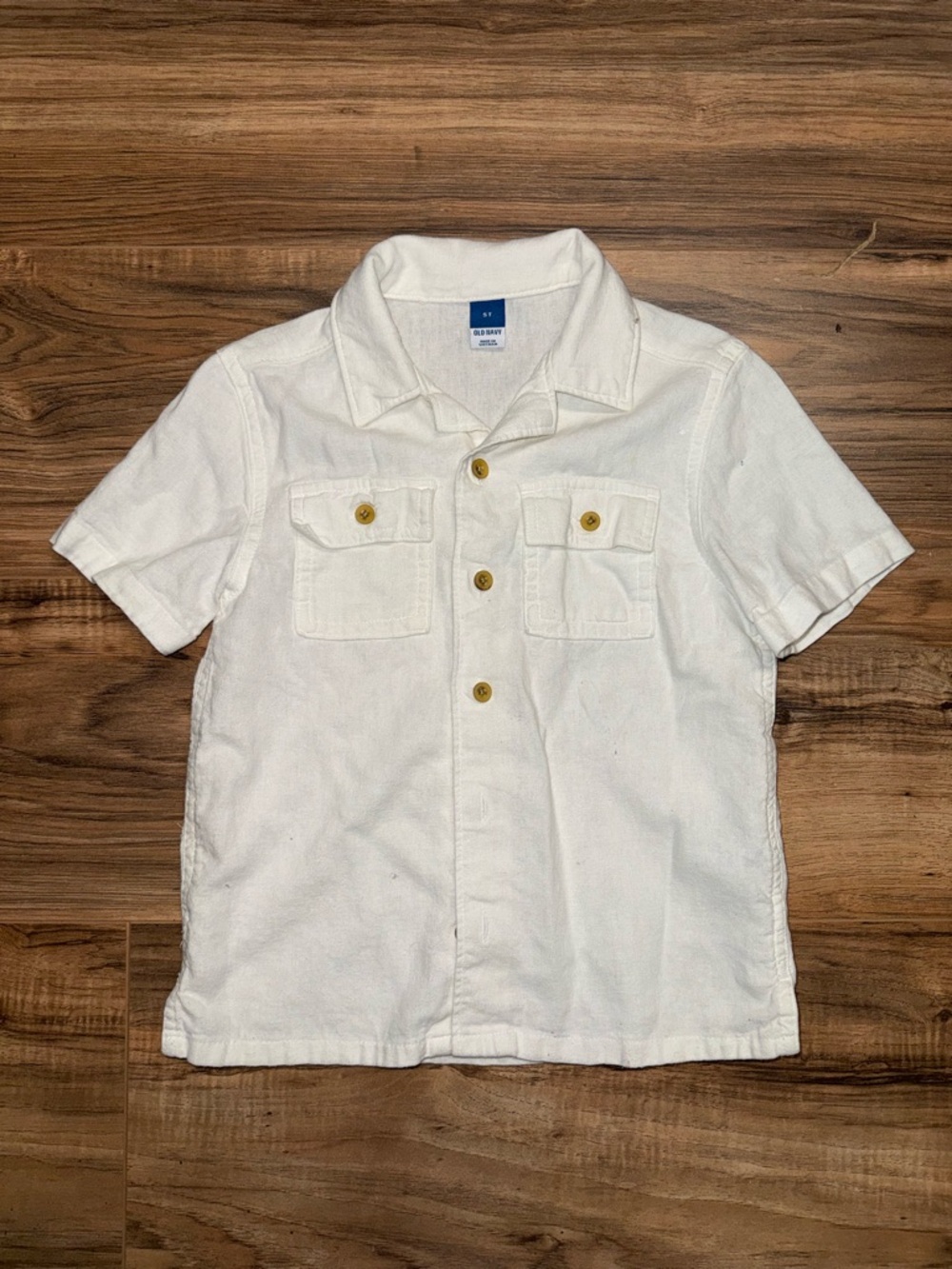Old Navy Kids White Short-Sleeve Button Shirt